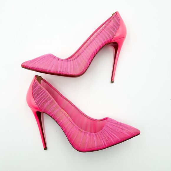 Christian Louboutin Pink Follie Draperia Mesh Pump Heels EU 40.5 US 10.5 - Picture 7 of 11